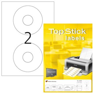Etiketter TopStick CD/DVD Ø117mm (100)