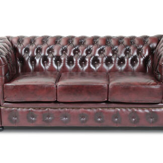HAGA Liverpool 3 chesterfield sofa - oxblod læder