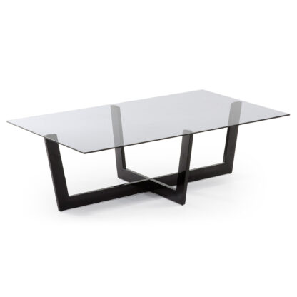 LAFORMA Plum sofabord - grå/sort glas/stål, rektangulær (120x70)
