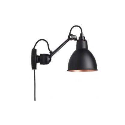 Lampe Gras N304 Væglampe Mat Sort & Mat Sort/Kobber Med Ledning