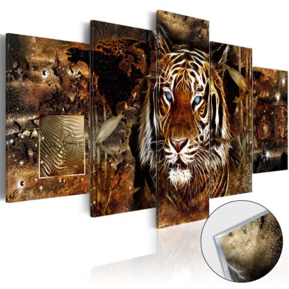 Artgeist billede - Golden Jungle, på plexiglas, to størrelser 100x50