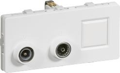 LK FUGA® Antenneudtag TV/Radio/RJ45 sløjfedåse hvid, TD304, 2 modul