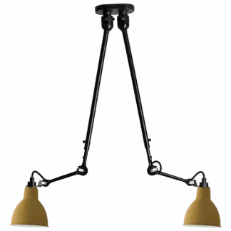 Lampe Gras N302 Loftlampe Double Mat Sort & Mat Gul