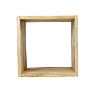 NOCNOI Puzzle kvadratisk reol, m. 1 rum - massiv olieret eg, til væg/gulv (36x36)