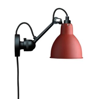 Lampe Gras N304 Væglampe Mat Sort & Mat Rød Med Ledning