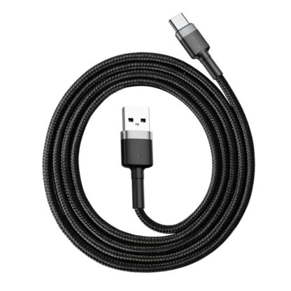 BASEUS Cafule Type-C USB HURTIG oplader kabel 3A - 1M - Grå/Sort