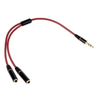Minijack Audio splitter kabel 3.5 mm - Rød
