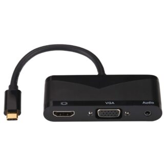 Type-C til HDMI + VGA + 3.5mm audio - Hub/adapter - 4K ultra HD