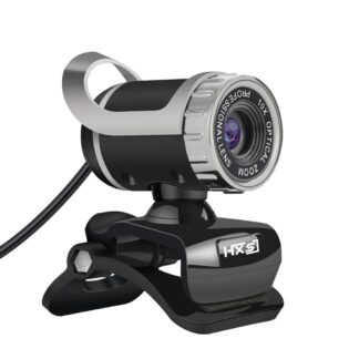 Webcam / kamera med USB kabel - 360 Grader roterbar - Indbygget mikrofon - Sort