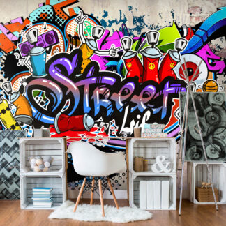 ARTGEIST Fototapet - Street Game, farverig grafitti (flere størrelser) 400x280