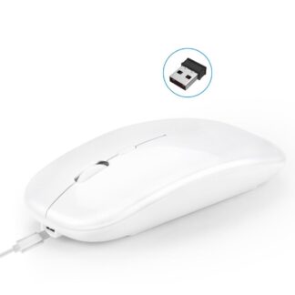 HXSJ M90 - Trådløs mus med Bluetooth & 2.4G tilslutning m/USB modtager - Hvid