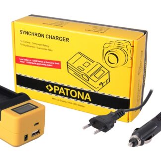 PATONA Synchron USB Charger f. Canon BP911 BP-911 BP914 with LCD