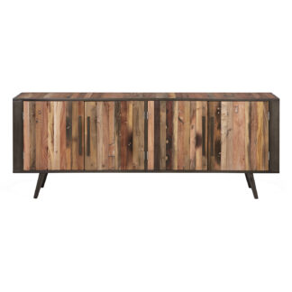 NOVASOLO TV-bord, m. 4 låger - brun genbrugstræ og jern