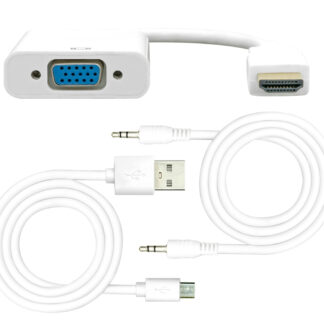HDMI til VGA med lyd / Aktiv adapter - 1080p / 60H - Hvid
