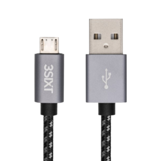 3sixT USB-A 2.0 til Micro USB Nylon Ladekabel - 0,30 m