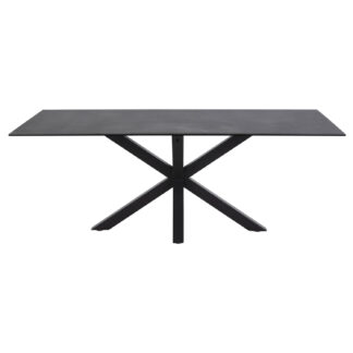 ACT NORDIC Heaven rektangulær spisebord - Fairbanks sort glas/keramik og sort metal (200x100)