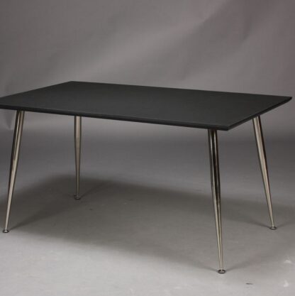 FURBO rektangulær spisebord - sort højtrykslaminat og nikkel (120x60)