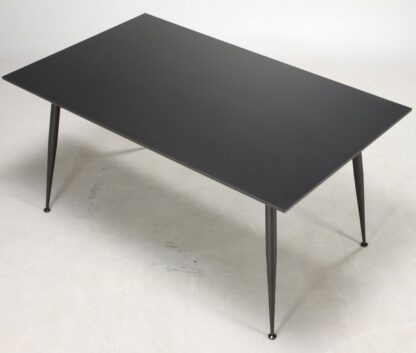 FURBO rektangulær spisebord - sort laminat og sort metal (90x140)