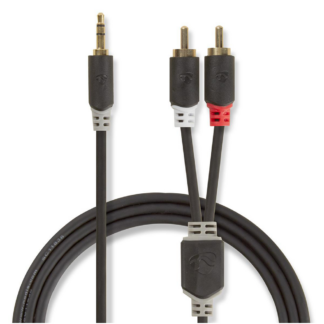 High Grade Minijack til 2xPhono kabel - 3 m