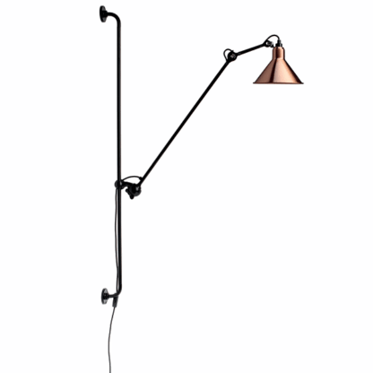 Lampe Gras N214 Væglampe Mat Sort/Kobber