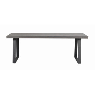 ROWICO Brooklyn rektangulær spisebord, m. udtræk - mørkt egetræ m. U-ben i sort metal (220x95)