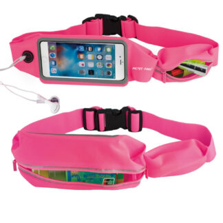 Universal Løbe bæltetaske til iphone/smartphones op til 160x80 mm - Rosa