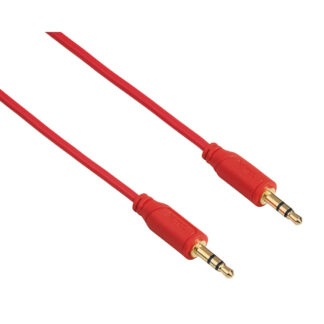 HAMA Slim Minijack Kabel 3,5mm-3,5mm - Guldbelagt - Rød - 0.75m
