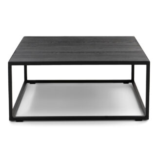 SPINDER DESIGN Daniël sofabord, kvadratisk - sort børstet eg og mat sort stål (80x80)