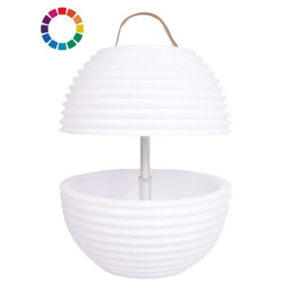 The.Bowl - Lampe med indbygget Bluetooth Højttaler & Vinkøler - Vandtæt - Hvid