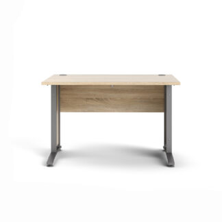 TVILUM Prima skrivebord - egetræsstruktur og sølvgrå stål (150x80)