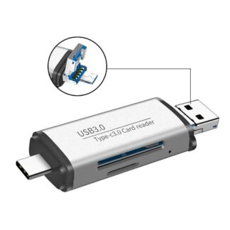 Type-C / mikroUSB / USB 3.0 - 3-i-1 - SD / mikroSD TF kortlæser