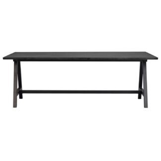 ROWICO Carradale spisebord, m. udtræk - sort ask og sort metal (220x100)