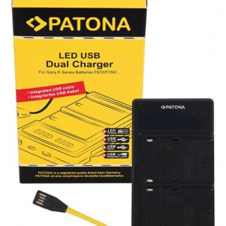 Dual LED USB oplader til Sony NP-FM50 NP-F550 NP-F750 NP-F970