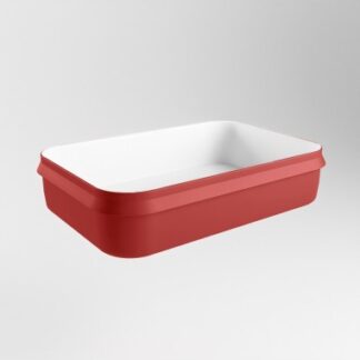 ARVO håndvask 55 x 38 cm Solid surface - Talkum/Rød