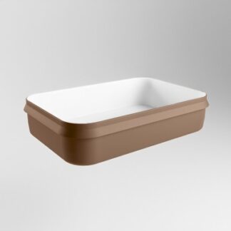 ARVO håndvask 55 x 38 cm Solid surface - Talkum/Rustbrun