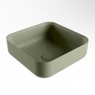 BINX håndvask 36 x 36 cm Solid surface - Armygrøn