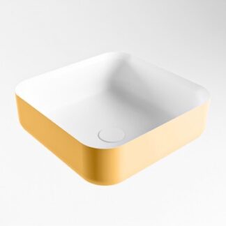 BINX håndvask 36 x 36 cm Solid surface - Talkum/Okker