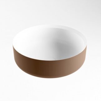 COSS håndvask Ø36 cm Solid surface - Talkum/Rustbrun
