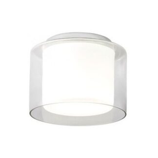 NAJI Badeværelseslampe i metal og glas Ø23 cm 1 x E27 - Krom/Hvid