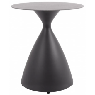Nadia Lounge havebord i aluminium og glas H50 x Ø45 cm - Antracit/Mørkegrå sten
