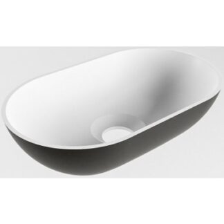 POOLE håndvask 30 x 18 cm Solid surface - Talkum/Sort