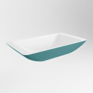 TOPI håndvask 59,5 x 34,5 cm Solid surface - Talkum/Petrolium