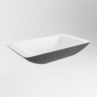TOPI håndvask 59,5 x 34,5 cm Solid surface - Talkum/Sort