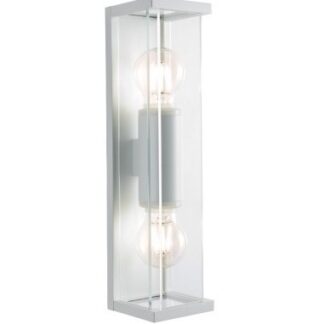 VITRA Væglampe i aluminium og glas H36 cm 2 x E27 - Mat hvid