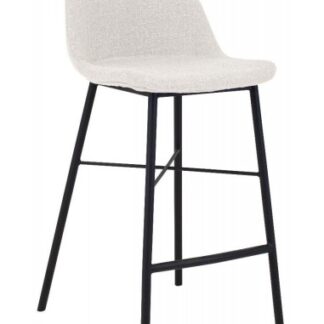 Jade barstol i bomuld H93 cm - Sort/Råhvid