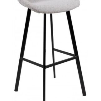 Lily barstol i teddy polyester H87 cm - Sort/Grå