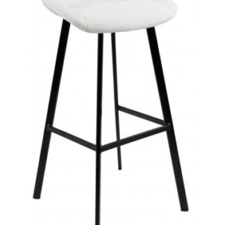 Lily barstol i teddy polyester H87 cm - Sort/Hvid