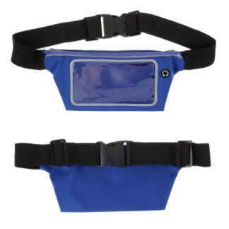 Bæltetaske med lomme til iPhone/smartphone op til 160mm - Touch skærm - Vandtæt - Mørkeblå