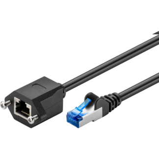 Cat 6a S/FTP - Forlænger kabel - Sort - 0.5 m