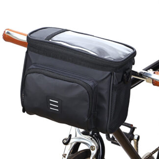 Cykeltaske til styr - 22.5 * 11.5 * 18.5cm - m/Lomme til kort/smartphone - Sort